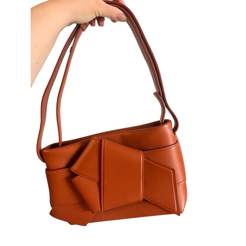 NEW Acne Studios Leather Shoulder Bag Cinnamon Brown Leather Knotted Crossbody